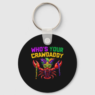 Who's Your Crawdaddy Crawfish Jester Beads Funny M Key Ring