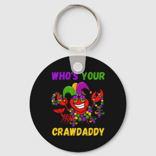 Who's Your Crawdaddy Crawfish Jester Beads Funny M Key Ring