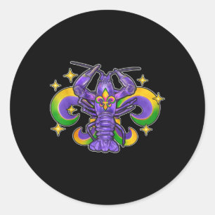 Whos Your Crawdaddy Crawfish Jester Beads Funny Ma Classic Round Sticker