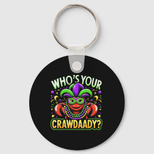 Whos Your Crawdaddy Crawfish Jester Beads Funny Ma Key Ring