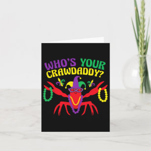 Who's Your Crawdaddy Crawfish Jester Beads Mardi G Card