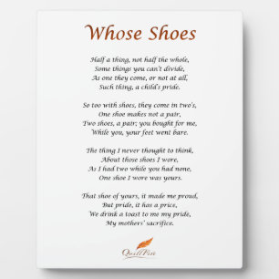 Whose Shoes Poem Plaque