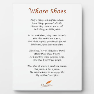 Whose Shoes Poem Plaque