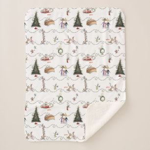 Whoville Christmas Garland Celebration Sherpa Blanket