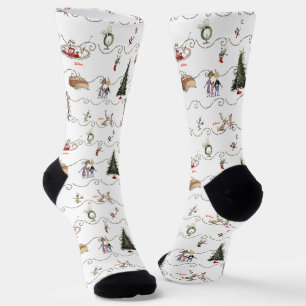 Whoville Christmas Garland Celebration Socks