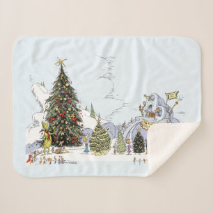 Whoville Christmas Tree Contest Sherpa Blanket