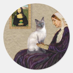Whsitlers Mother - Blue Point Siamese cat Classic Round Sticker