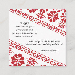 Wht and Red Tatreez Wedding Information Enclosure 