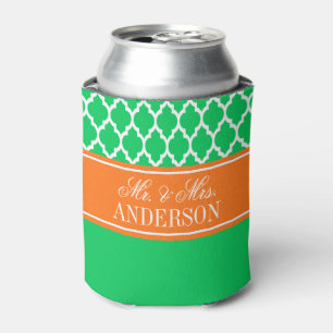 Wht Moroccan #4 CB Pumpkin Name Wedding Can Cooler