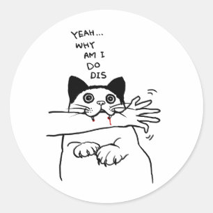 Why Am I Do Dis Classic Round Sticker
