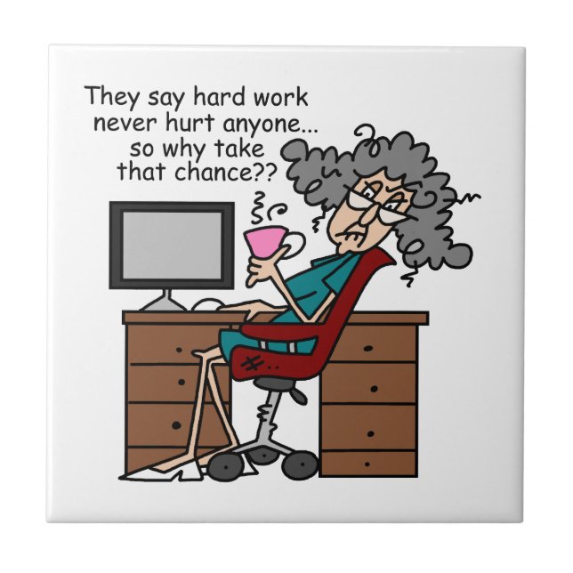 Why Chance Hard Work Humour Ceramic Tile (Front)