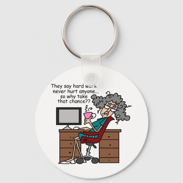 Why Chance Hard Work Humour Key Ring (Front)
