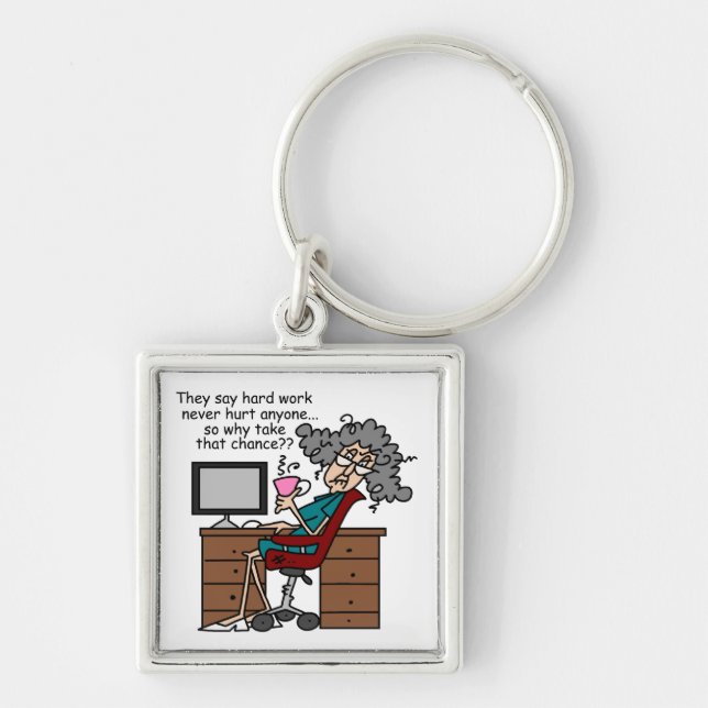 Why Chance Hard Work Humour Key Ring (Front)