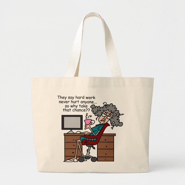 Why Chance Hard Work Humour Large Tote Bag (Front)
