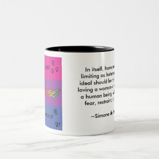 Why Choose? Simone de Beauvoir quote Two-Tone Coffee Mug