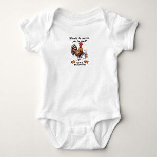 Why Did The Rooster Join The Band? For His Drumsti Baby Bodysuit
