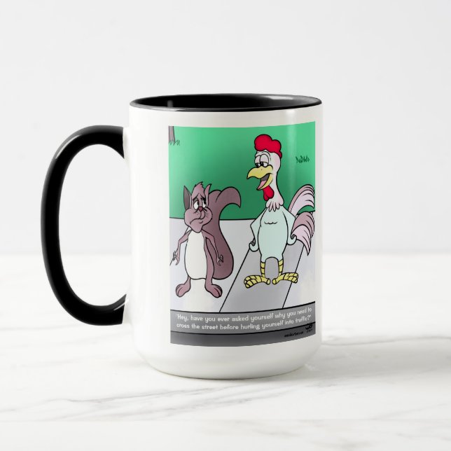 Why Do Squirrels Cross Roads Mug (Left)