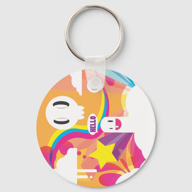 Why hello there! key ring (Front)