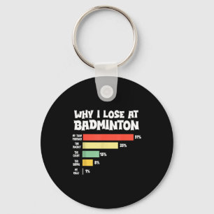 Why I Lose At Badminton Funny Excuses Shuttle Bird Key Ring