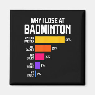 Why I Lose At Badminton Funny Excuses Shuttle Bird Magnet
