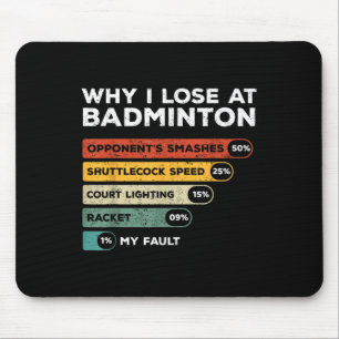 Why I Lose At Badminton Funny Mouse Pad