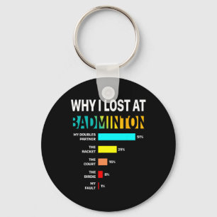 Why I Lose At Badminton Funny Reason Play Shuttle Key Ring
