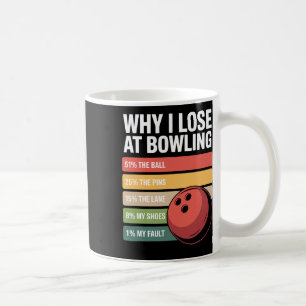 Why I Lose At Bowling Funny Bowler Excuses  Coffee Mug