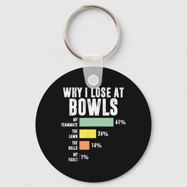 Why I Lose At Bowls Funny Bowling  Key Ring (Front)