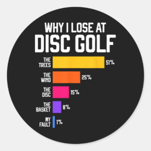 Why I Lose At Disc Golf Funny Frisbee Excuses _1  Classic Round Sticker