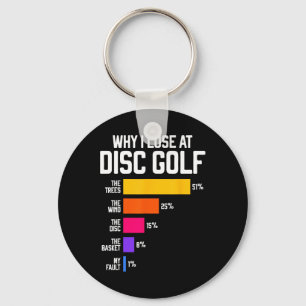 Why I Lose At Disc Golf Funny Frisbee Excuses _1 Key Ring