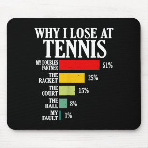 Why I Lose At Tennis Funny Tennis Player Quote  Mouse Pad