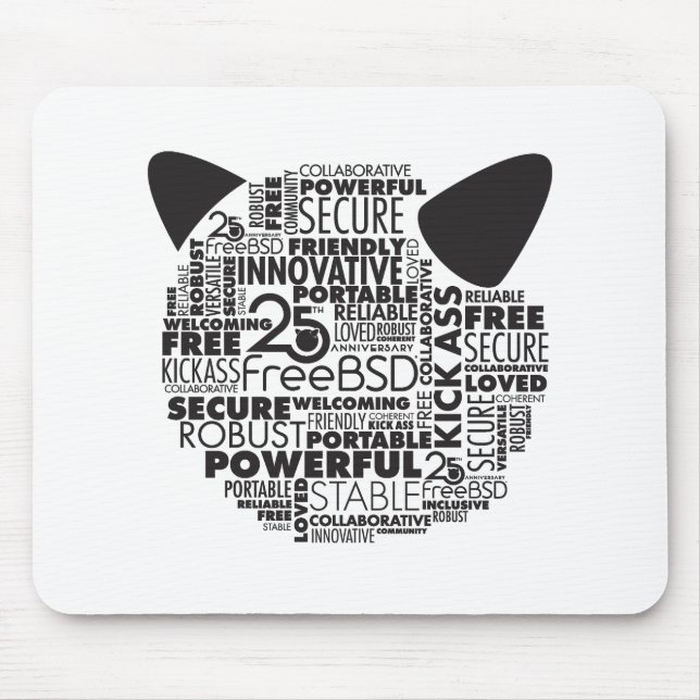 Why I Love FreeBSD 25th Anniversary Mouse Pad (Front)