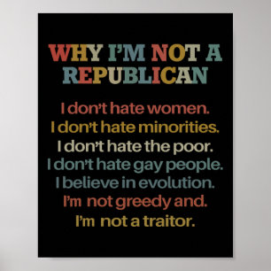 Why I'm Not A Republican I Don't Hate Women Don't  Poster