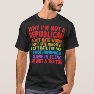 Why Im Not A Republican I Dont Hate Women Minoriti T-Shirt