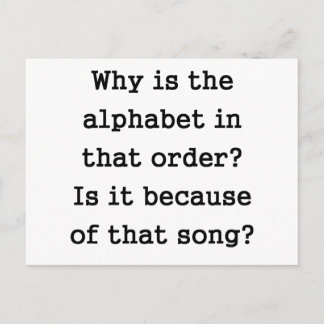 Why is the alphabet in that order? postcard