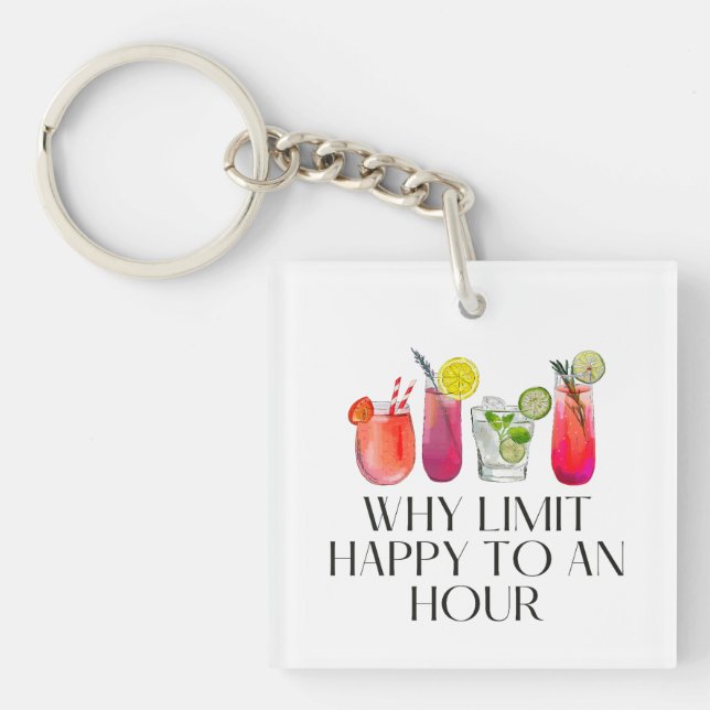 Why Limit Happy To An Hour Key Ring (Front)