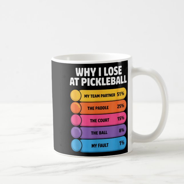 Why lose at pickleball funny chart for partner coffee mug (Right)