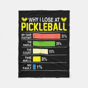 Why lose at pickleball funny pickle ball women men fleece blanket