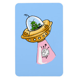 Why Me? UFO Sheep Abduction Premium Flexi Magnet
