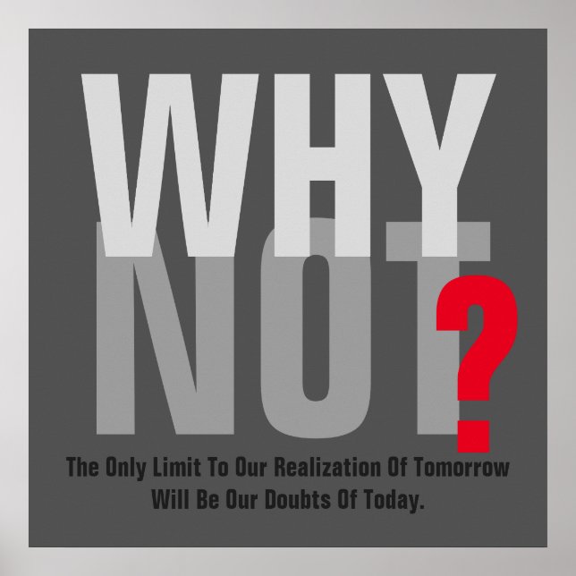 Why Not Inspirational Possibilities Motivational Poster (Front)