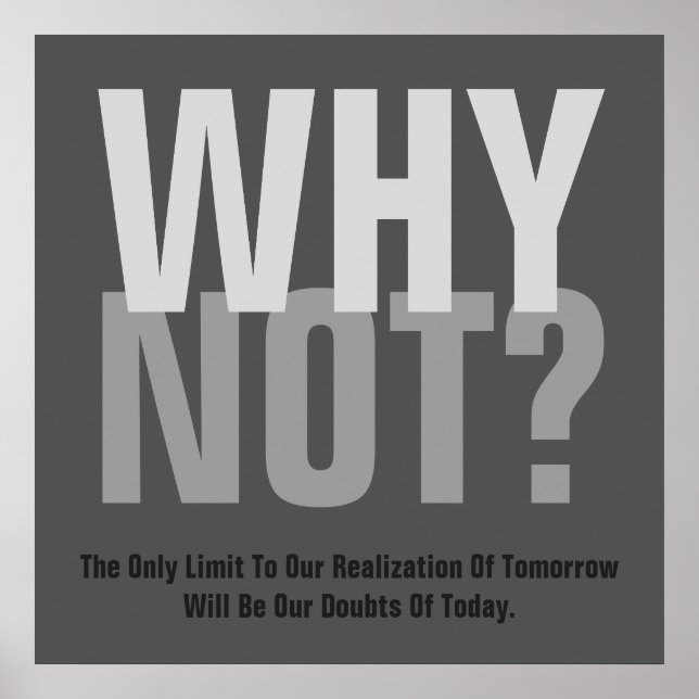 Why Not Inspirational Possibilities Motivational Poster (Front)