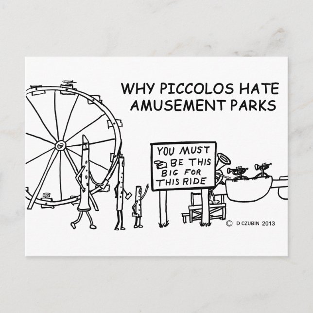 Why Piccolos Hate Amusement Parks Postcard (Front)