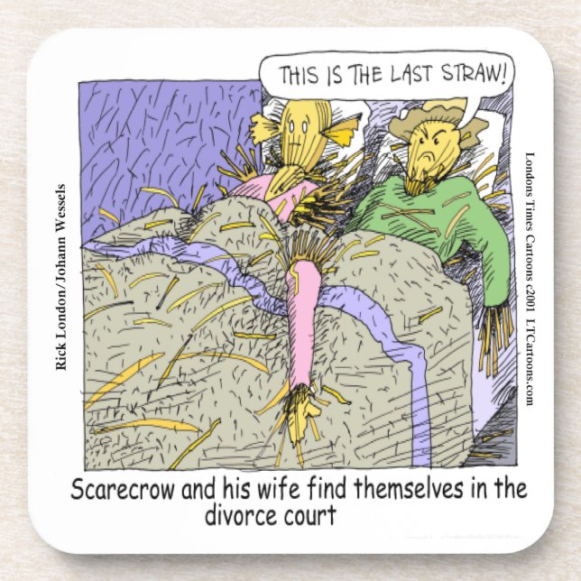 Why Scarecrows Divorce Funny Coaster (Front)