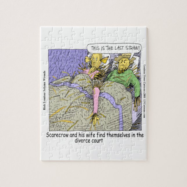 Why Scarecrows Divorce Funny Jigsaw Puzzle (Vertical)