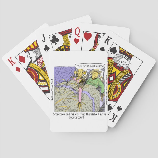 Why Scarecrows Divorce Funny Playing Cards (Back)