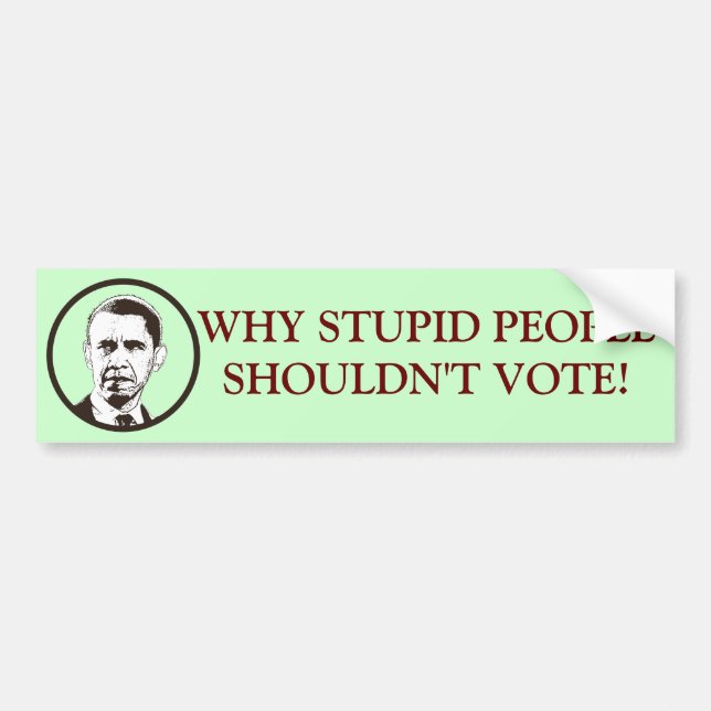 WHY STUPID PEOPLE SHOULDN'T VOTE! BUMPER STICKER (Front)