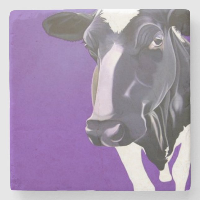 " Why The Long Face? " stone cow coaster. Coaster (Front)