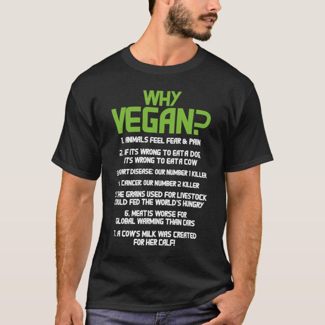 Why Vegan Vegetarian Veganism Plant Based Diet T-Shirt (Front)