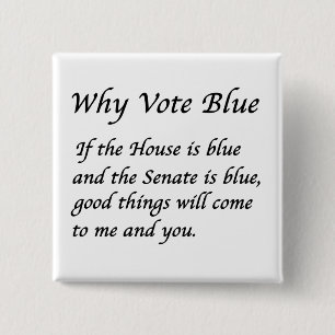 Why Vote Blue in 2026 15 Cm Square Badge