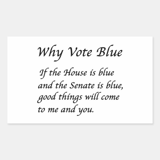 Why Vote Blue in 2026 Rectangular Sticker (Front)